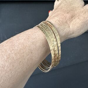 Elegant Gold Bangle Bracelet Set